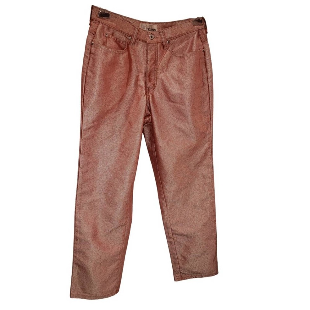 Reflect Red/Pink Shiny High Waisted Jeans Size 10
